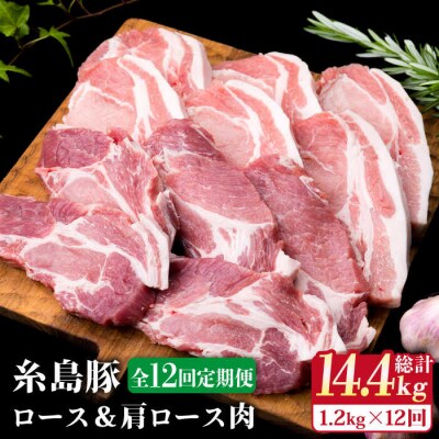 【全12回定期便】糸島豚ロース肉6枚 肩ロースカツ5枚 合計11枚セット《糸島》[ACA231]