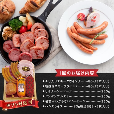 【全12回定期便】こだわり ギフトセット(ハム /ソーセージ/ウインナー) [AAC018]