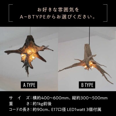 3Bulb Driftwood pendantlight ペンダントライト  [ADC005]