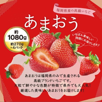 あまおう いちご1,080g (約270g×4パック)【先行受付】 [AZL001]