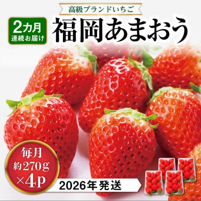 【全2回定期便】【先行受付】あまおう いちご 1,080g (約270g×4P)[AZL005]