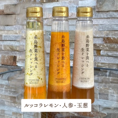 【全6回定期便】 糸島 野菜を食べる 生 ドレッシング お任せ 3本セット[AQA012]