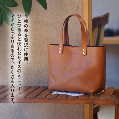 本革 ミニトート (ブラック/キャメル) BLESS [AAA023]