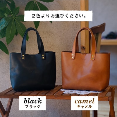 本革 ミニトート (ブラック/キャメル) BLESS [AAA023]