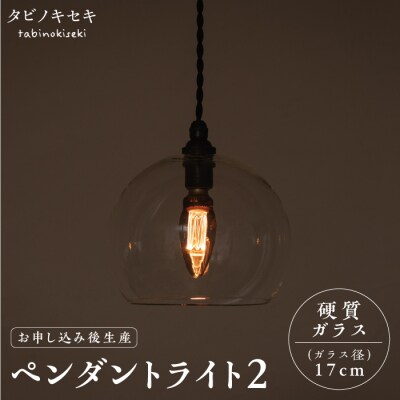 ペンダント ライト 2 (ガラス 径17cm)/タビノキセキ [ADB035]