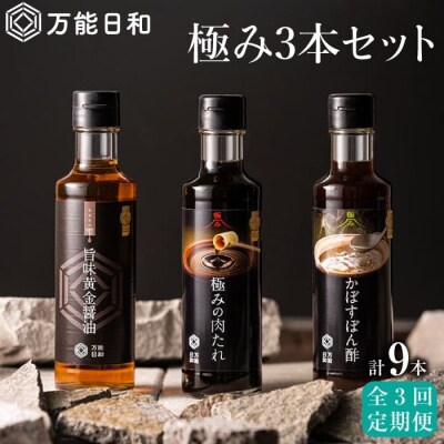 【全3回定期便】【万能日和】極み調味料200ml×3種× 3回セット【明徳庵】 [AFI012]