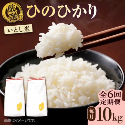 【全6回定期便】糸島産 いとし米 厳選ひのひかり 10kg 糸島市/三島商店 [AIM051]