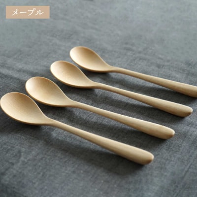 木製 スプーン L 4本セット 糸島/ダブルダブルファニチャー [APE021]