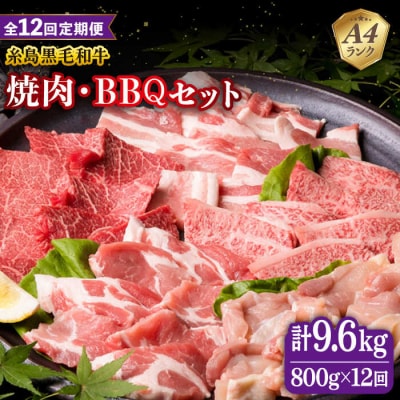 【全12回定期便】焼肉・バーベキューセット 計800g 糸島市/糸島ミートデリ工房 [ACA274]