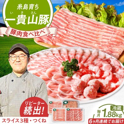 【全6回定期便】一貴山 豚しゃぶセット糸島市/いきさん牧場 /鍋 しゃぶしゃぶ  [AGB008]