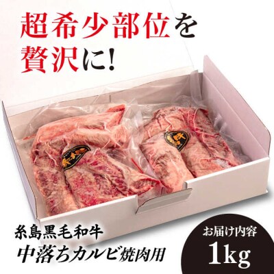 【A4ランク糸島和牛】 中落ちカルビ 焼肉用 1kg /いとしまミートデリ工房 [ACA374]
