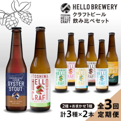 【全3回定期便】【 3種 飲み比べ 】糸島 クラフト ビール 瓶詰め合わせ6本セット[AGM002]