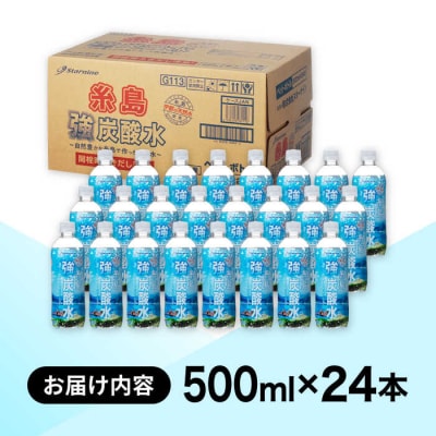 強炭酸水 プレーン 500ml × 24本  糸島市/スターナイン 炭酸水 国産 [ARM002]