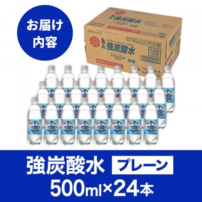強炭酸水 プレーン 500ml × 24本  糸島市/スターナイン 炭酸水 国産 [ARM002]