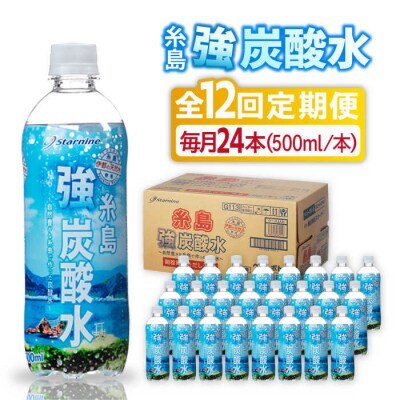 【全12回定期便】強炭酸水 プレーン 500ml × 24本  糸島市/スターナイン[ARM011]