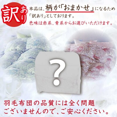【年内発送】【訳あり糸島羽毛ふとん高級ダウン使用】柄おまかせ ダウン93%【ダブル】[AYM015]