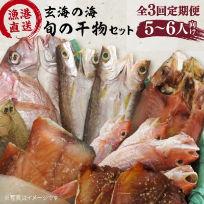【全3回定期便】塩にもこだわり 玄海の海 旬の干物 大満足セット(5～6人向け)[ALD008]
