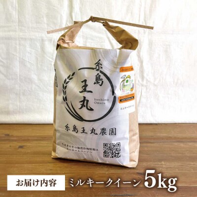ミルキークイーン 5kg 糸島王丸農園(谷口汰一)【いとしまごころ】[AAZ019]