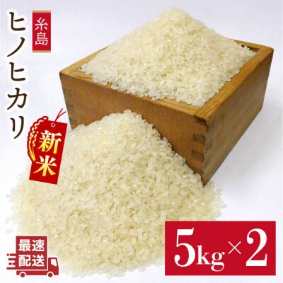 【年内発送】【栽培期間中農薬不使用】糸島産ヒノヒカリ 10kg(5kg×2袋)[ABB016]