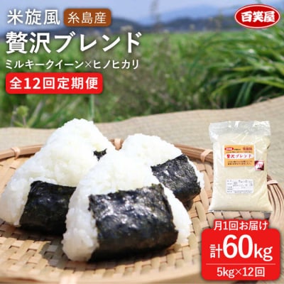 【全12回定期便】米旋風 贅沢 ブレンド 米 5kg 《糸島》【百笑屋】 [ABF028]