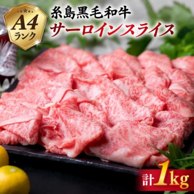 黒毛和牛 サーロイン スライス すき焼き しゃぶしゃぶ用セット 1kg[ACA066]