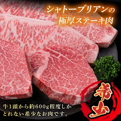 【極厚ステーキ】シャトーブリアン×2枚 サーロインステーキ×2枚 計4枚 博多和牛[ACA176]