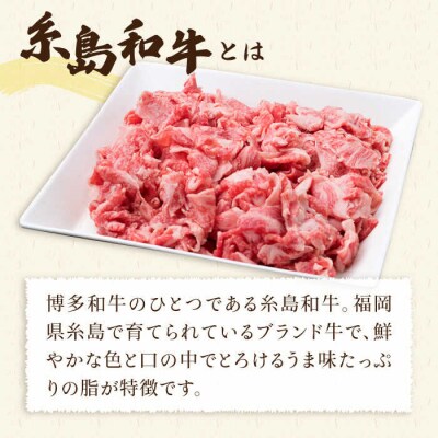 【全3回定期便】糸島和牛小間切れ500g&糸島和牛糸島豚合挽ミンチ500g合計1kg[ACA237]