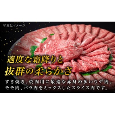 【全12回定期便】【すき焼き/焼肉】1kg A4ランク黒毛和牛すき焼き焼肉用スライス[ACA361]
