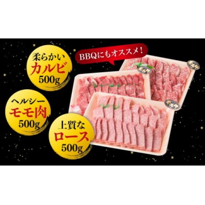 【全6回定期便】A4 糸島 黒毛和牛 焼肉バーベキュー セット3品盛り1500g入り[ACA285]