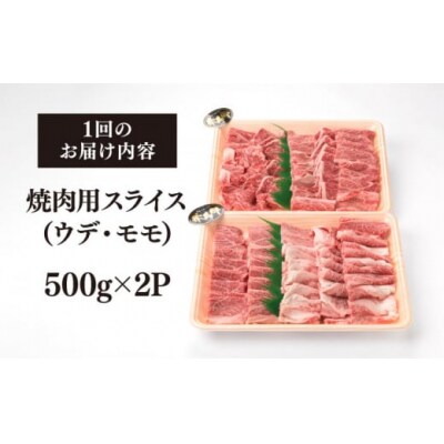 【全6回定期便】A4 ランク 糸島 黒毛和牛 焼肉 用 スライス 1kg[ACA321]