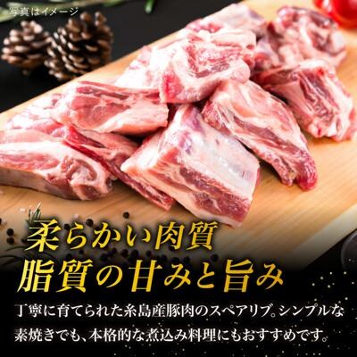 【全3回定期便】【 バーベキュー・煮込み用 】約2.4kg 糸島産豚肉 スペアリブ [ACA332]