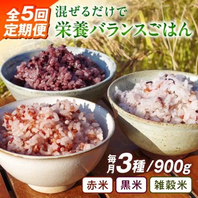 全5回定期便 (月1回) 赤米 ・ 黒米 ・ 雑穀米  健康 ごはんのお米セット[ABB018]