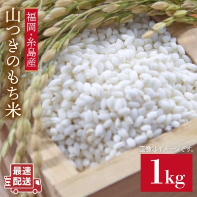 【年内発送】福吉産・ 山つきのもち米 1kg  《糸島》【二丈赤米産直センター】 [ABB027]