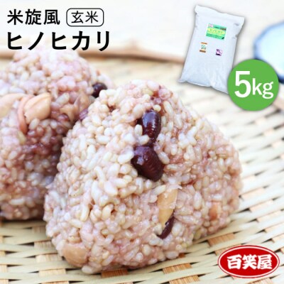 【 栽培期間中農薬不使用 】米旋風 ヒノヒカリ 玄米 5kg 糸島 [ABF007]