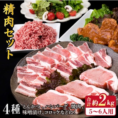 【豚肉&牛肉セット】メインのおかずを彩る精肉セット4種(約2キロ) 5、6人前 [ACA204]