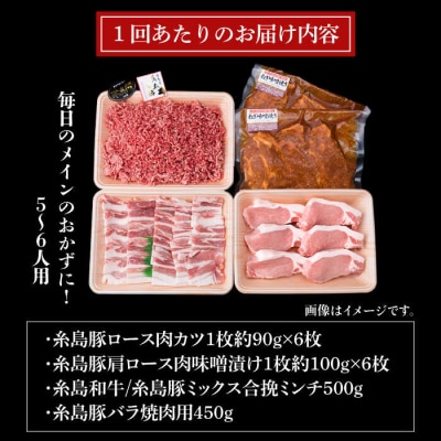 【全3回定期便】メインのおかずを彩る精肉セット4種(2,090g ) 5、6人前 [ACA205]