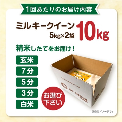 【全6回定期便】ミルキークイーン10kg(5kg×2)玄米・精米専門店新飼宗一郎商店[ADE006]
