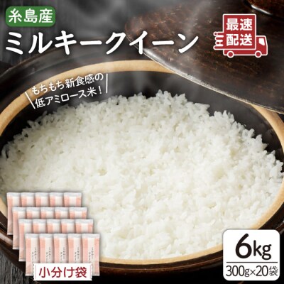 ミルキークイーン2合(300g)×20袋 玄米・白米専門店新飼宗一郎商店[ADE018]