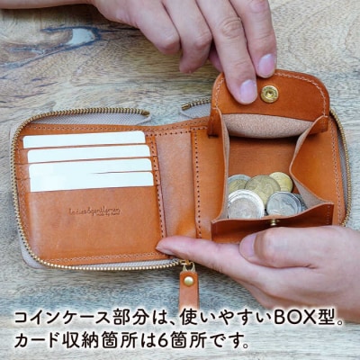 ラウンドファスナーの二つ折り財布/LADIES&GENTLEMEN 革製品 レザー[ADK068]