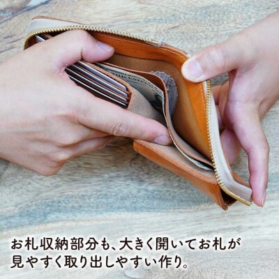 ラウンドファスナーの二つ折り財布/LADIES&GENTLEMEN 革製品 レザー[ADK068]