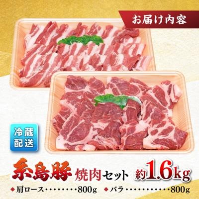 JA糸島 糸島豚 焼肉 セット 肩ロース バラ 糸島市/JA糸島産直市場 伊都菜彩[AED004]