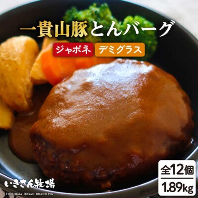 一貴山豚 とんバーグ 12個( 6個 × 2種 )[AGB003]
