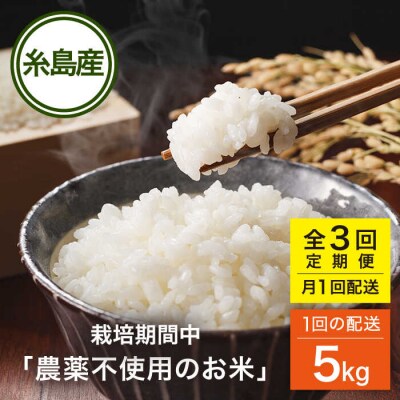 【全3回(月1回)定期便】 栽培期間中 農薬不使用の米 ヒノヒカリ 5kg [AHC041]