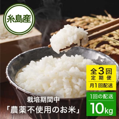 【全3回(月1回)定期便】栽培期間中 農薬不使用のお米 ヒノヒカリ 10kg [AHC044]