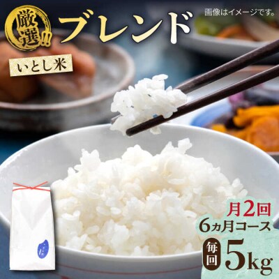 【月2回お届け】【全12回定期便】いとし米 厳選ブレンド 5kg/三島商店 [AIM042]