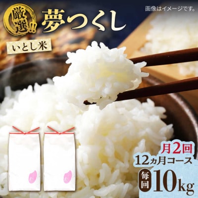 【月2回お届け】【全24回定期便】いとし米 厳選夢つくし 10kg / 三島商店 [AIM057]