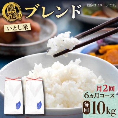 【月2回お届け】【全12回定期便】いとし米 厳選ブレンド 10kg / 三島商店[AIM060]
