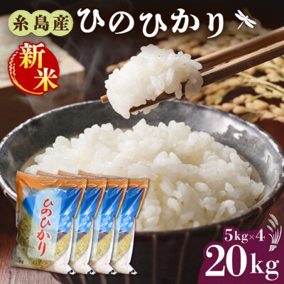 糸島産 ひのひかり 20kg 糸島市/ 三島商店[AIM075]