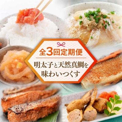 【全3回定期便】糸島明太子と天然真鯛を味わいつくす定期便 糸島市 / やますえ [AKA089]