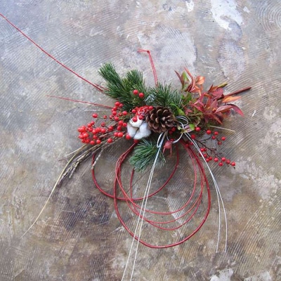 お花屋さんのしめ縄 ドライフラワー (スタンダードサイズ)糸島市/PLAISIR [ANC003]